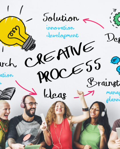 Creative Process People Light Bulb Graphic Concept